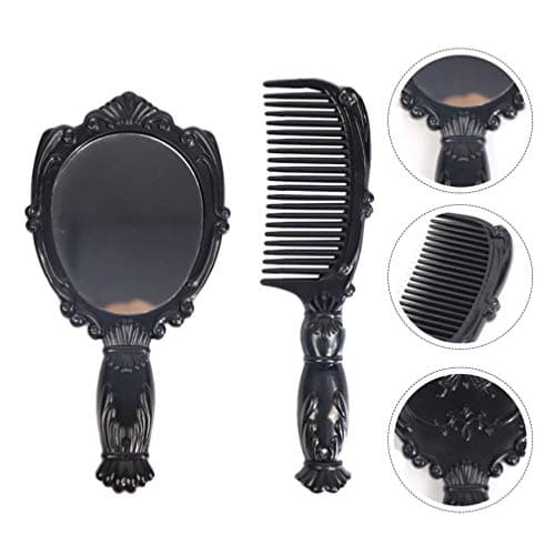 Mini Hairdressing Mirror Comb Kit Black 2 Piece Set Pp — view 4
