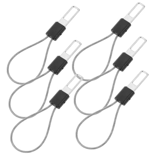 Healeved 10pcs Silver Metal Zipper Pull Replacement Kit for Jackets Backpacks and Luggage, Sturdy Steel Wire Zipper Heads for Outdoor Travel and Repair Accessories