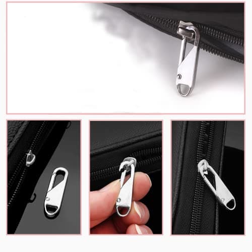 2 Pcs Zipper Pulls Replacement, Universal Zipper Tab Pullers, Repair Kit for Luggage, Handbags, Jacket, DIY Crafts (Silver, 37x10x3.7mm) — view 3