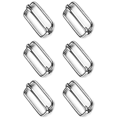 SolaDirect 6 Pcs Buckles Set for 40 mm / 1.57" Webbing Strap, 6 x Triglide Sliders, Metal, Silver, Bag Making, Accessories, Straps, DIY, Crafts — view 5