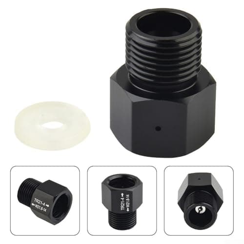 Aluminum T21 to 4 to W21.8-14 for SODA Cylinder Adapter Converter for Gas Cylinders — Compatible with Din477 / JIS M22-14 / Bs 341 No.8 / UK EU Standard 425g Tanks Leak-Proof Sealed Thread Format — view 3