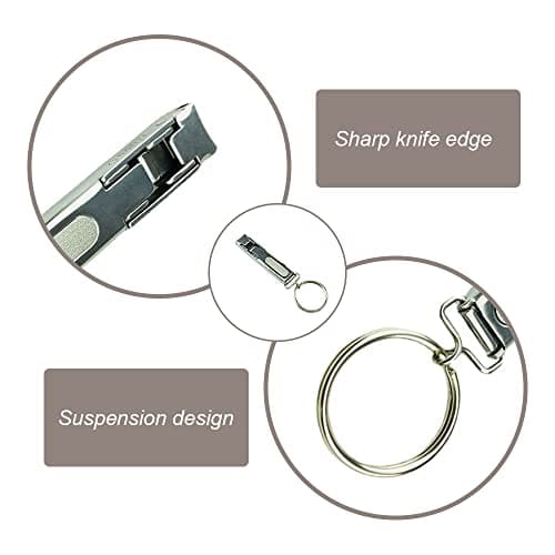 Collapsible Travel Nail Clipper with Keychain - Ultra-Thin Hand & Toe Nail Cutter, Built-in Nail File | Compact Fingernail & Toenail Scissors for Men & Women, Portable Toiletries Design — view 3