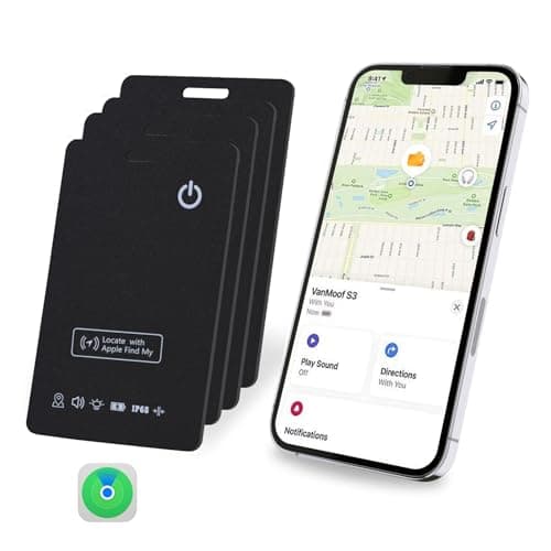 [Apple MFi Certified] LBPRT Airtag Card Rechargeable Wallet Tracker Thin 1.6mm 4 Pack, Smart Air Tag Work with Apple Find My (iOS Only, Android not Supported), Item Finder Locator for Luggage Suitcase