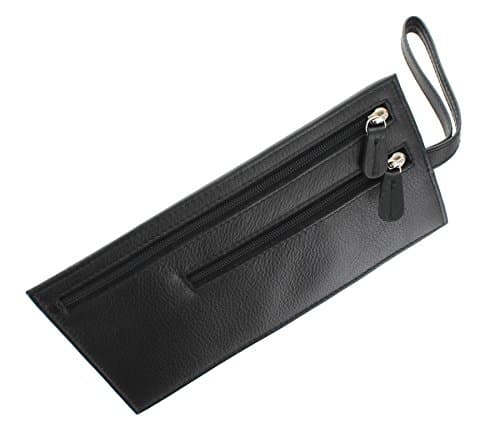 Genuine Leather Security Wallet Pouch with Belt Loop AC501 Black — view 4
