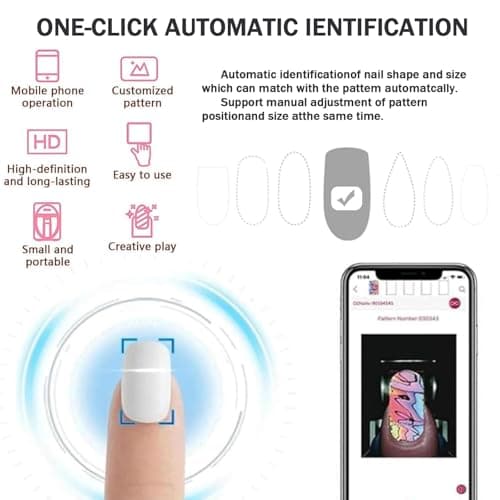 Digital Mobile Nail Art Printer- 3D Nail Printer Machine Support WiFi/DIY, Portable Nail Painting Machine 10s Done, Printing and Rying as One, Over 1000 Pictures(Rose Gold) — view 2