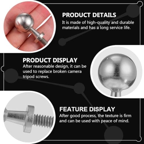 Zerodeko Camera Tripod Adapter Screw 1/4 Thread Steel Small Screw for Projector Tripod Fixing Replacement for Quick Release Plate in Silver — view 6
