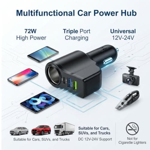 4 In 1 USB C Car Charger 66W [PD3.0 + Dual USB A Port] 4 Ports USB — view 4