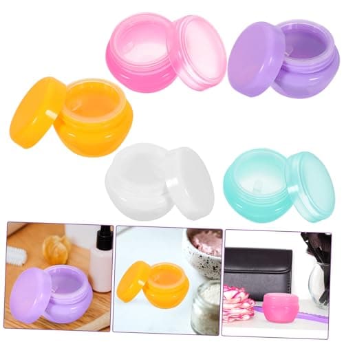 DINHEAROM 10g Travel Size Refillable Cosmetic Cream Jars with Leak-proof Plastic Lids, 10 Pack Practical Small Containers for Travel Use and Daily Life — view 5