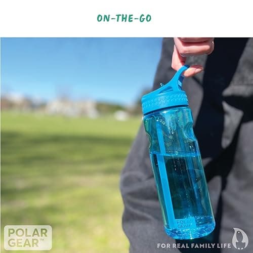 Polar Gear Aqua Grip Water Bottle – BPA-Free Reusable Water Bottles With Straw – 650ml Sports Water Bottle Perfect for Gym, Cycling & Work, Azure — view 6