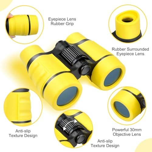 Toy Binoculars Kids Binoculars for 3-8 Year Old 4x30 High Resolution ChildrenBinoculars for Age 4 5 6 7 KidsBinocular Outdoor Toys for Boys Girls Birthday Present Gifts Age 3+ (YELLOW) — view 2