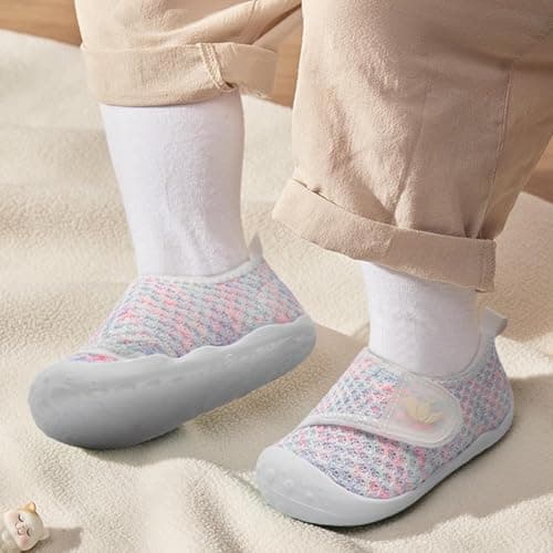 JIASUQI Baby Shoes Breathable Baby First Walking Shoes Wide Infant Sneakers Lightweight Barefoot Toddler Shoes(Colorful 128,12-18Months) — view 2