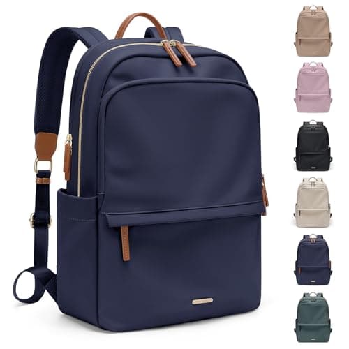 GOLF SUPAGS Laptop Backpack for Women Slim Computer Bag Work Travel College Backpack Purse Fits 14 Inch Notebook, Navy Blue