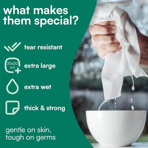 FreshWipes Antibacterial Body Wet Wipes For Adults 1 Pack (12 Wipes) - Ocean Fresh Scent - Extra Large Biodegradable - Dermatologically Tested & Suitable for Elderly or Disabled - Great for Camping — view 3