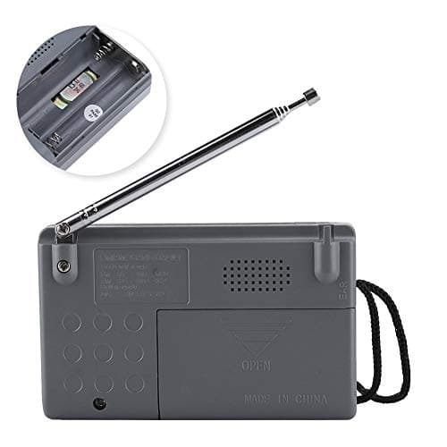 BC-R119 Portable AM FM Radio, Sized with Telescopic Antenna & Built-in Speaker, Compact Personal Radio for Home, Travel, Emergency (Silver, 2 AA Battery Powered) — view 6