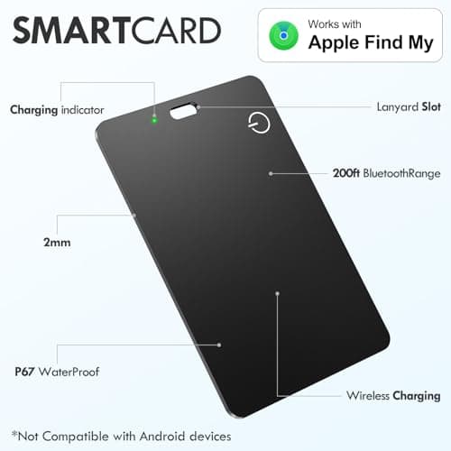 UCard Wallet Tracker Card,Smart Bluetooth Item Finder-Locator Item Compatible with Find My (iOS only),Wireless Rechargeable,IP67 Waterproof,Locator for Wallet, Luggage,Suitcase,Bags,Passport,Backpack — view 6