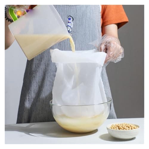 Yeobezn Organic Cotton Muslin Reusable Bag 16PCS Food Grade Nylon Filter Bag Net Mesh Tea Beer Milk Coffee Oil Filtration Strainer Kitchen Fabric Bags Wine Tool — view 2