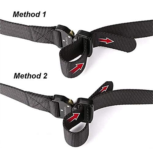Bansga Men Tactical Belt, Military Style Quick Release Nylon Belt, Gift with Hook (Black) — view 5