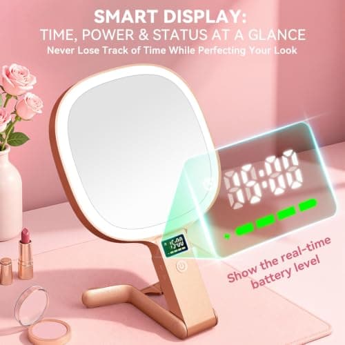 Auxmir Magnifying Makeup Mirror, 30X/1X Rechargeable, LED Time Display — view 4