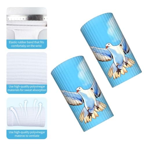 Seagulls in flight Wrist sleeve.Elastic Athletic Sleeve Pair, — view 3
