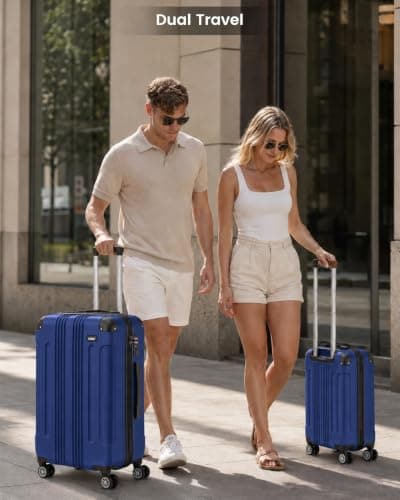 Kono 28 Inch Large Hard Shell Suitcase ABS Lightweight Luggage (Navy) — view 2