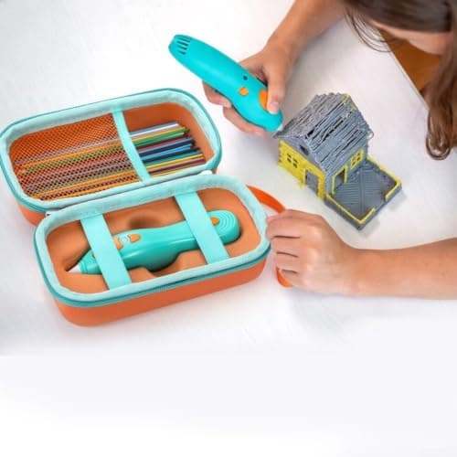 Opatiny Hard EVA Case for 3D Printing Pen - Shockproof Storage Organizer with Mesh Pocket for Filament Refills & USB Charger - Turquoise Travel Carry Bag(Green) — view 4