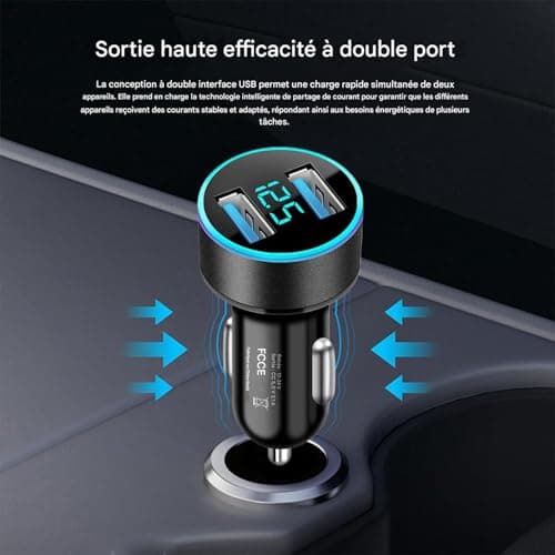 USB C Car Charger 2-Port Smartphone Charging Device — view 2
