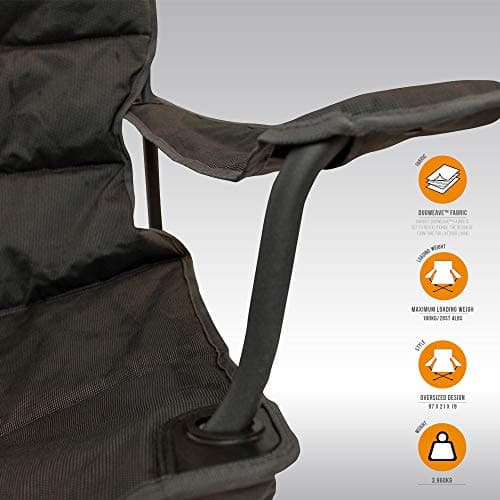 Vango Goliath X-Large Padded Camping Chair for Adults [Amazon Exclusive], Extra Wide Seat with Insulated Drinks Holder, Folding Garden Chair for Outdoors, Fishing, Beach — view 3
