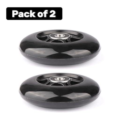 WHEELGOO 2-Pack PU Luggage Suitcase Replacement Wheels Repair Kit w/ABEC-7 Bearings and 6mm Axles for Trolley Carry-on Roller Travel Bag (85 * 24mm) — view 4