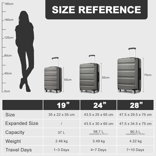 Kono Cabin Suitcase 55x35x22cm ABS+PC Hard Shell Carry On Travel Lugagge — view 2