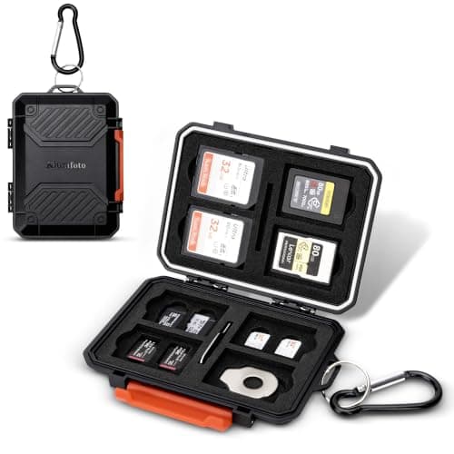Kiorafoto Slim 18 Slots Memory Card Case for 8 SD 4TF 4 CFA 2 Nano SIM