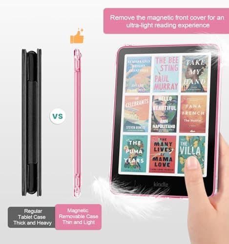 MoKo Magnetic Case for 7" Kindle Paperwhite 12th Gen& Colorsoft, Pink — view 4