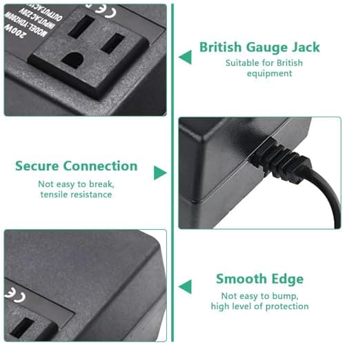200W Voltage Converter Step Down Power Transformer, 220v/240v to 110v/120v UK Plug, Intelligent Adapter Travel Power Adapter for WIFI, Power Bank, POS Machine — view 4