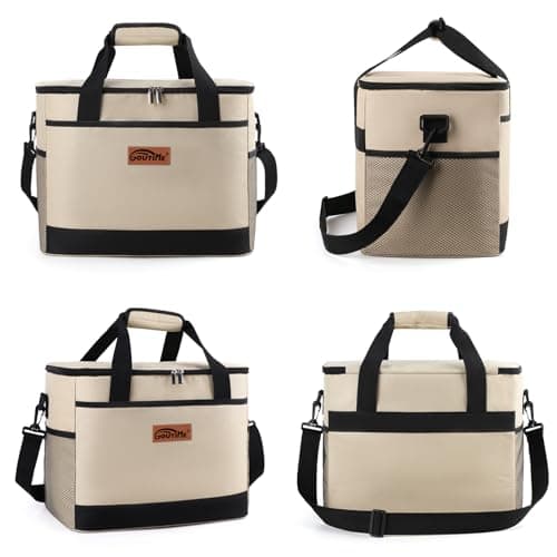 Goutime 26L Insulated Lunch Cool Bag, Waterproof Leakproof Tote (Beige) — view 6