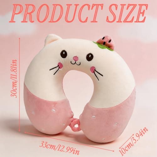 Lumina Co 1 Pink Neck Pillow for Travel, U-Shape, Soft Plush & Lightweight — view 2