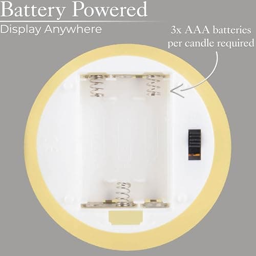 CHRISTOW Flameless LED Candles, Real Wax, Set of 3, Cream — view 6