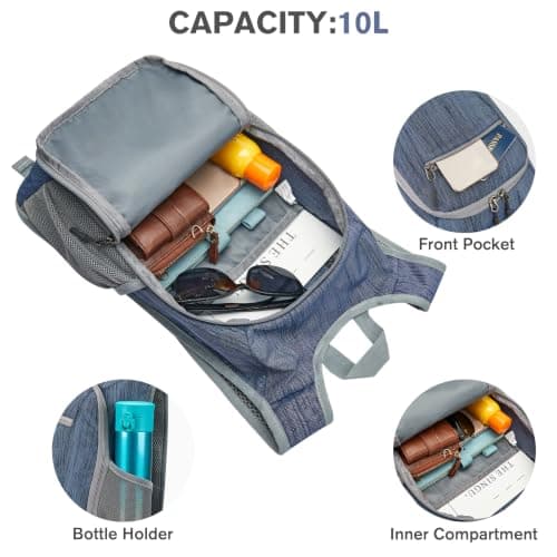 G4Free 10L Small Rucksack Foldable Backpack Lightweight Packable Daypack Travel Outdoor Hiking Shoulder Bag — view 4