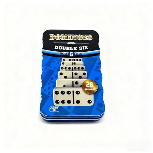 Happium Classic Double 6 Dominoes Tin Set 28 Pieces - Retro Dominoes Game for Children & Adults, Dementia Activities, Pub Game, Kids Age 6 and Above, Travel Size Design — view 3