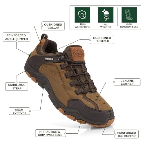 Northwest Territory Corbett Men's Leather Walking Shoes, Taupe, Size 10 — view 3