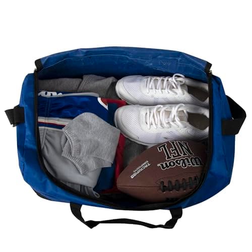 20 Inch, 40 Liter Duffel Bag for Men, Women, Teens – Travel Weekender Overnight Carry-on Shoulder Duffel Tote Bag (Blue) — view 3