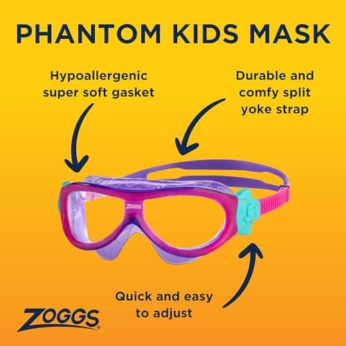 Zoggs Phantom Kids Mask Pink Violet Clear, 0-6 Years — view 2