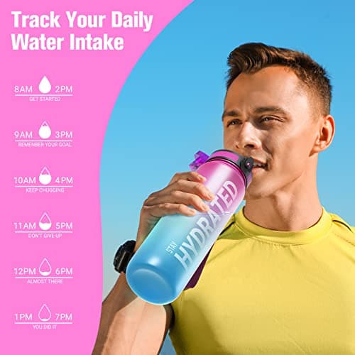 Sahara Sailor Water Bottle 1L, Leakproof Tritan Bottle with Time Marker — view 6