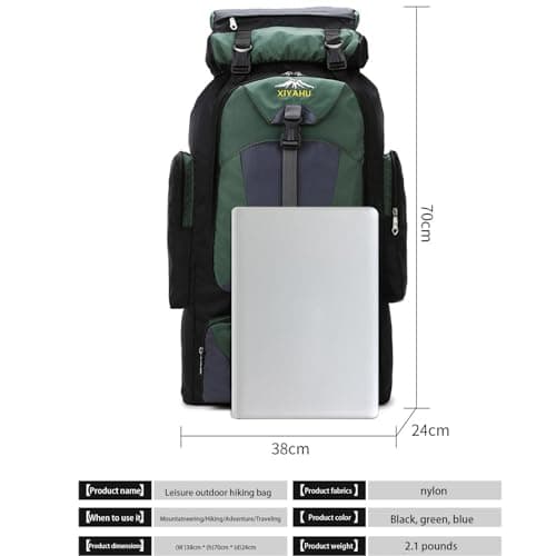 Lawaia 70L Hiking Expedition Backpack Camping Large Walking Waterproof Rucksack for Men Womens Lightweight Survival Sports and Outdoors Travelling Daypack Luggage Touring Cycling Bag — view 2