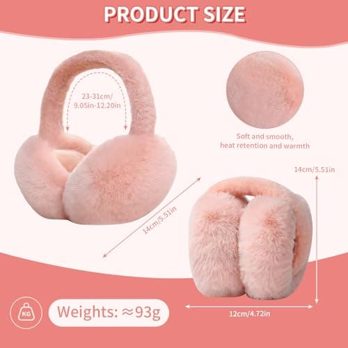 Foldable Warm Earmuffs Plush Fluffy Winter Ear muffs For Women Girls — view 5