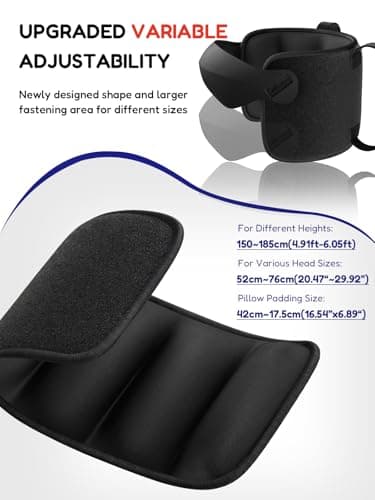 Air Neck Free Travel Pillow for Airplanes Head Strap Support, 3D Eye Mask — view 6