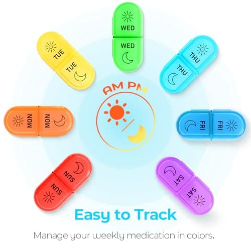 Windtrace Pill Boxes 7 Day 2 Times a Day, Large Weekly Pill Organiser — view 3