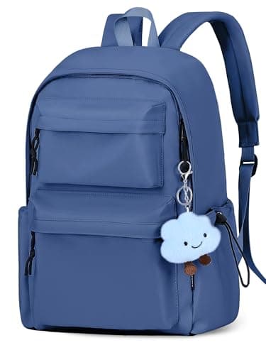 FIORETTO Backpack Womens School Bag Girls Boys, Lightweight Water-Resistant Fits 15.6" Laptop Large Capacity Rucksack with Anti-Theft Pocket, Ideal for School College Commuting Travel, Dark Blue