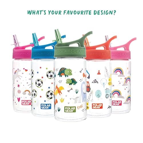 Polar Gear Kids Water Bottles with Straw - 400ml BPA Free Toddler Water Bottle With Straw - 100% Leakproof Kids Drink Bottle with Carry Handle - School Water Bottle - Dinosaur - 36+ months — view 3