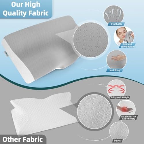 Ecosafeter 2026 Upgrade Memory Foam Pillow- Cervical Orthopedic Deep Sleep Neck Pillow-Superior Comfort for Neck Shoulder Pain Sleeping — view 5