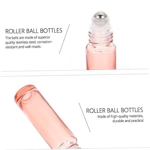 PACKOVE 12pcs 10ml Frosted Glass Roll on Bottles Refillable Perfume Essential Oil Bottles Portable Travel Storage Cosmetic with Rose Gold Caps — view 3