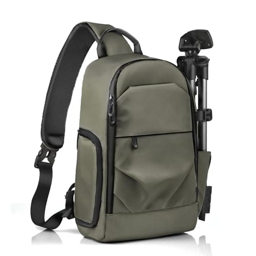 TAAOKA Camera Sling Bag, DSLR/SLR/Mirrorless Camera Backpack Case Shockproof Photography Backpack with Tripod Holder & Removable Modular Inserts Compatible with Canon/Nikon/Sony/Fuji (Green